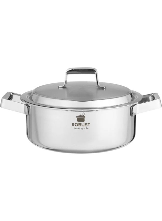 ROBUST Stainless Steel Cooking Pot, 26 cm - Silver - Image 2