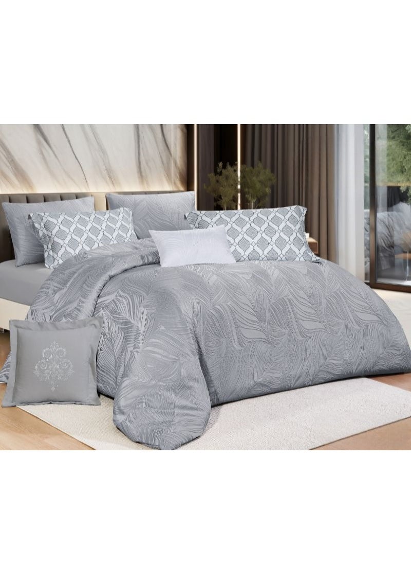 Hours - Hours comforter set with soft, silky jacquard fabric and a modern and distinctive pattern that satisfies all tastes 8 pieces king size - Image 1