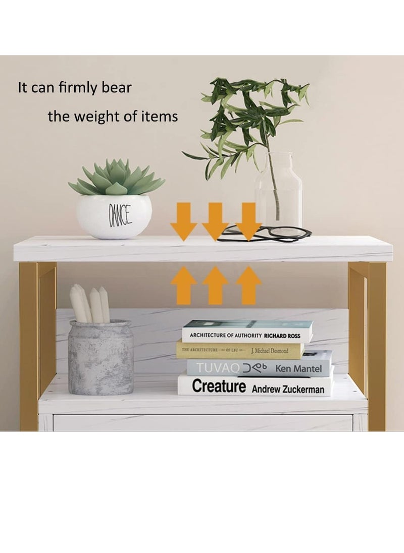 Bedside tables bedroom living room storage tables Modern bedside table with gold metal frame bedside table with two drawers suitable for bedroom living room