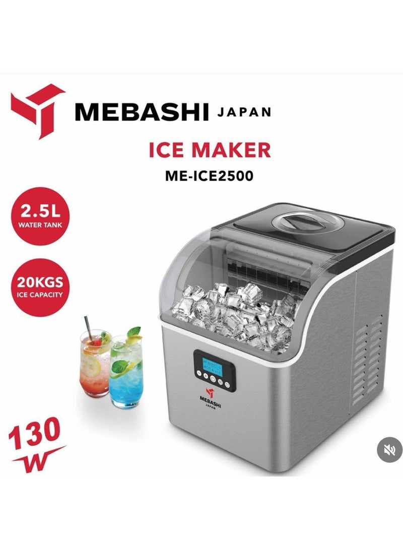 Mebashi MEBASHI 2.5L Ice Maker, 20kg/24hrs Capacity, Small/Large Ice Sizes  - Image 2