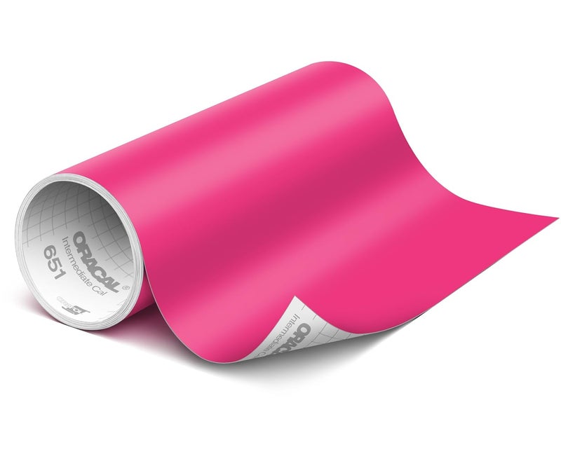 ORACAL 651 Matte Pink Vinyl Durable Roll Easy to Weed Permanent Adhesive Craft Vinyl for Plotting Machines, Decals & DIY Projects 12” x 10ft - Image 1