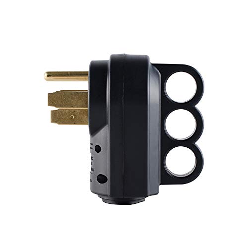 Veepeak 50 Amp RV Plug Male Replacement NEMA 14-50P Heavy Duty 125V/250V 4 Prong Electrical Power Connector Extension Cord End with Easy to Grip Handle - Image 2