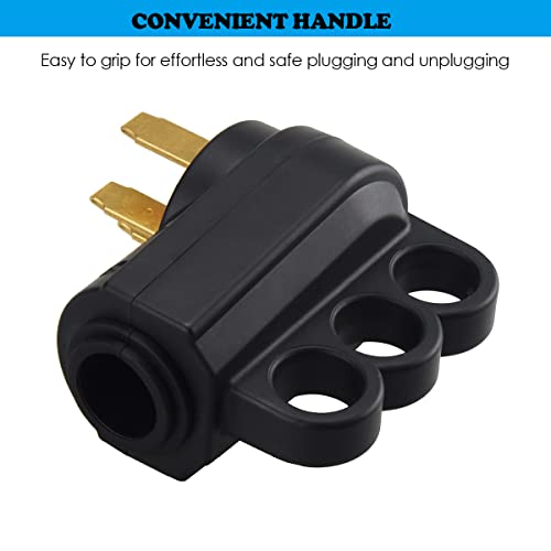 Veepeak 50 Amp RV Plug Male Replacement NEMA 14-50P Heavy Duty 125V/250V 4 Prong Electrical Power Connector Extension Cord End with Easy to Grip Handle - Image 3