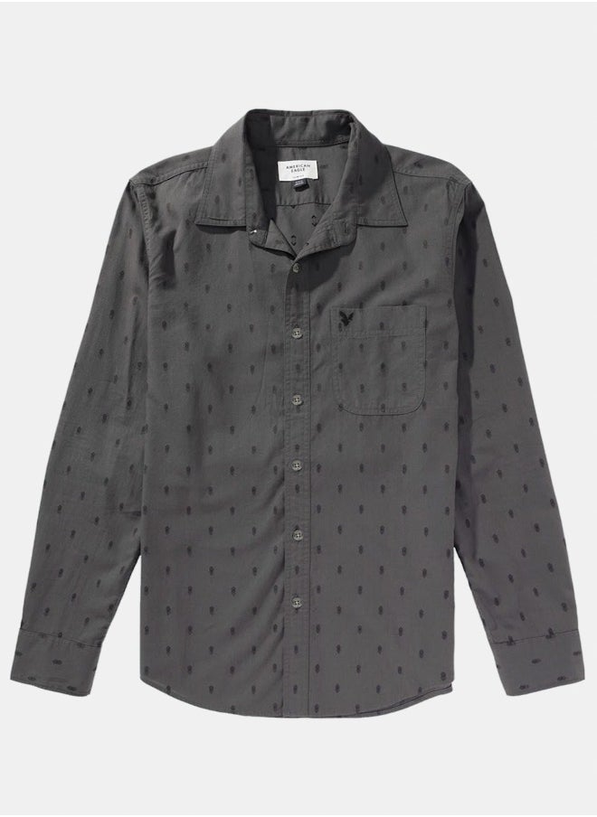 American Eagle - AE Printed Slim Fit Everyday Button-Up Shirt - Image 1