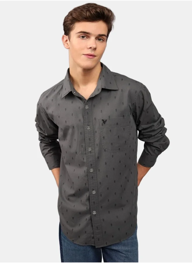 American Eagle AE Printed Slim Fit Everyday Button-Up Shirt