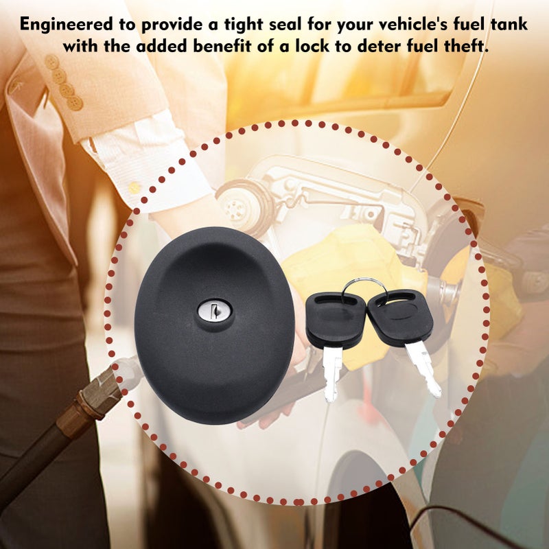 Fuel Cap: Black Reinforced Plastic & Rubber - Tight Seal Lockable Theft Prevention Replacement Cap for Ford Transit MK4 MK5 1991-2000 Vehicle Fuel Tank - Image 3