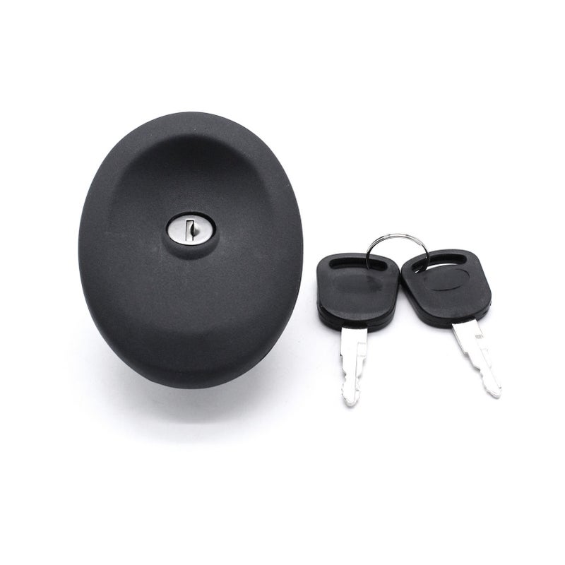 Fuel Cap: Black Reinforced Plastic & Rubber - Tight Seal Lockable Theft Prevention Replacement Cap for Ford Transit MK4 MK5 1991-2000 Vehicle Fuel Tank - Image 1