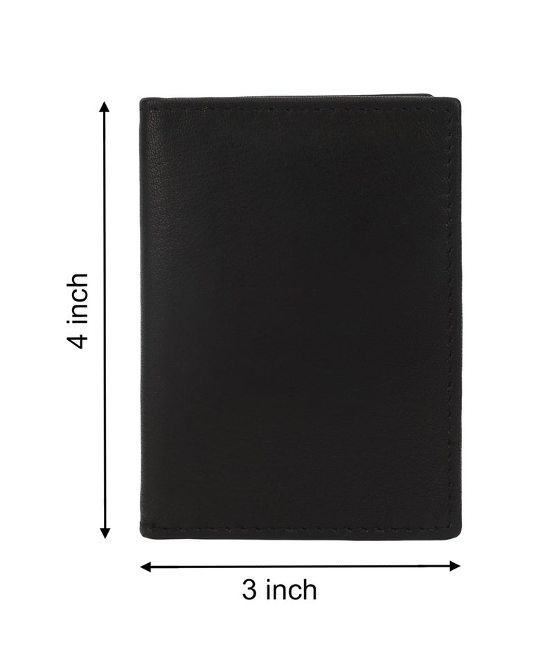 LB LEATHERBOSS Leatherboss Genuine Leather Small Slim Bifold Wallet | Credit, Debit, ID Card Holder | Compact & Stylish with Clear ID Windows | Gift for Men, Black - Image 4