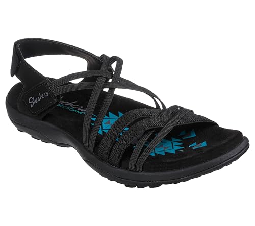 Skechers Women's Reggae Slim-Takes Two Sporty Sandal, Black/Black, 6 M - Image 3