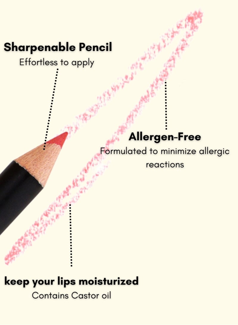 غلور  قلم تحديد الشفاه غلور إندليس تشارم ألتيميت بريسيشن - ليدي روز - نباتي، خالٍ من مسببات الحساسية، تحديد الشفاه طويل الأمد - Image 5