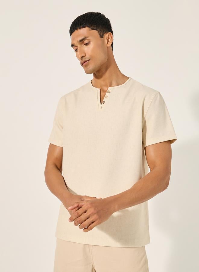 Styli Oversized Plain V Neck T-Shirt  - Image 1