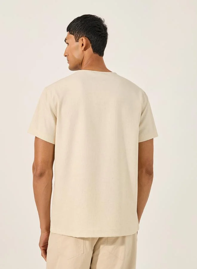 Styli Oversized Plain V Neck T-Shirt