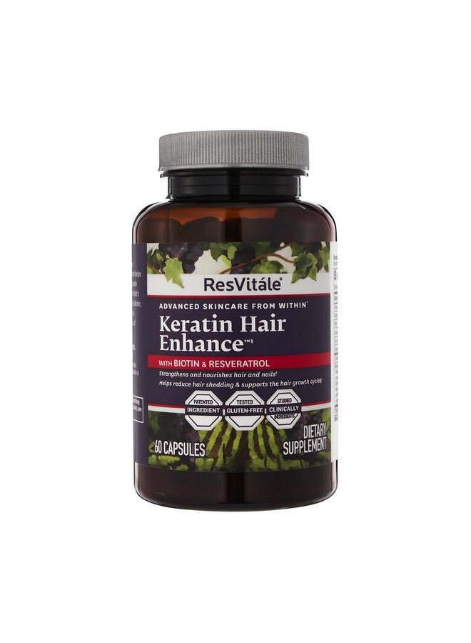 ResVitale Keratin Hair Enhance - Keratin Supplement for Hair Growth - 60 Capsules - Image 1