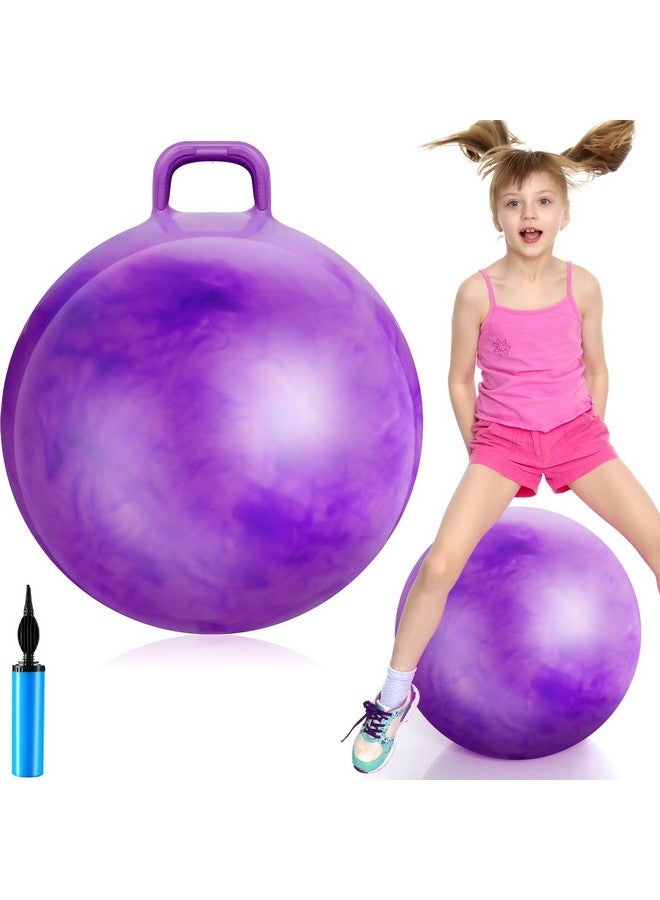 Lewtemi Lewtemi Hopper Ball, Hopping Toys for Kids, 22 Inch Bouncing Ball Hippity with Handle Rubber Hop, Jumping Exercise with Air Pump for Outdoors Games Toys for Boys and Girls Ages 7-12 (Gradient Purple)  - Image 1