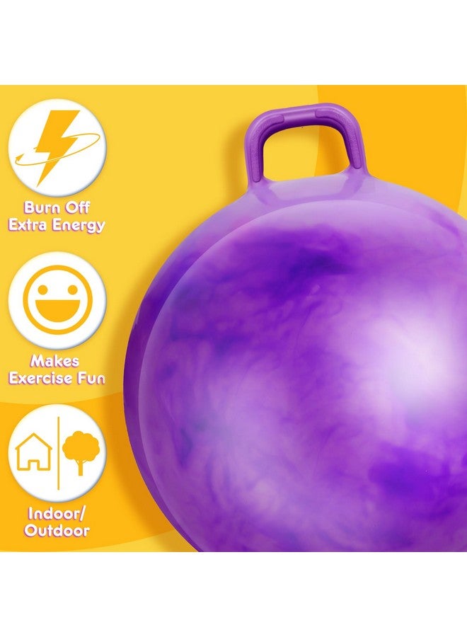 Lewtemi Lewtemi Hopper Ball, Hopping Toys for Kids, 22 Inch Bouncing Ball Hippity with Handle Rubber Hop, Jumping Exercise with Air Pump for Outdoors Games Toys for Boys and Girls Ages 7-12 (Gradient Purple)  - Image 4
