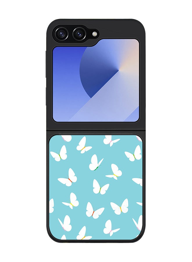 Stylizedd Rugged Black edge case for Samsung Galaxy Z Flip7 FE, Slim fit Soft Case Flexible Anti Drop TPU Gel Thin Cover -  Fluttering Butterfly - Image 1
