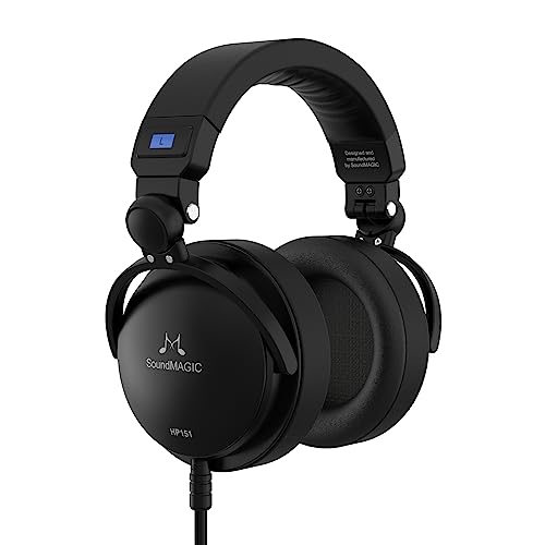 SoundMAGIC HP151 Over-Ear Wired Headphones for Monitoring & Recording, Closed-Back HiFi Stereo Headsets for Audiophiles, Work with All Audio Devices, Adjustable & Collapsible Design, Black - Image 1