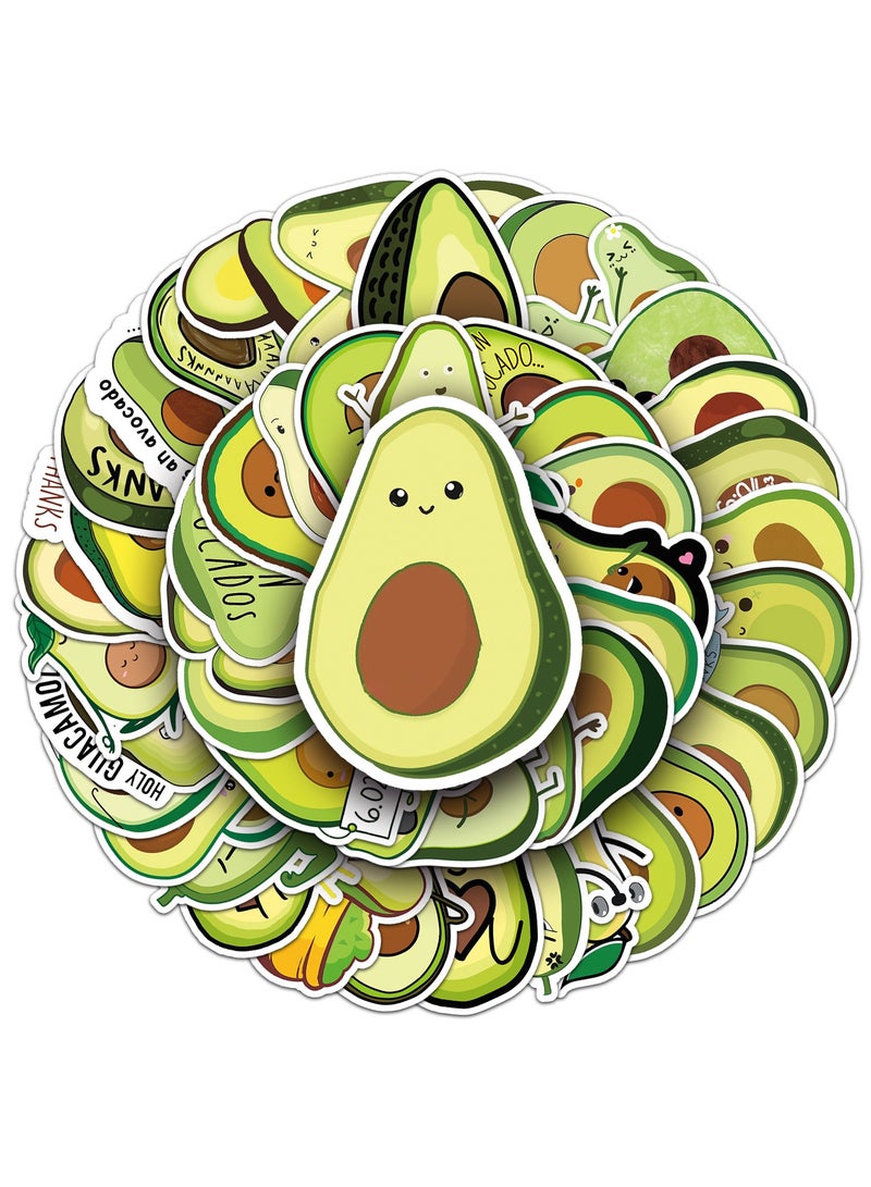 Avocado Plants Stickers for Teens Boy Girls Kids 50 Pcs Cartoon Vinyl Waterproof Stickers for Laptop Computer Phone Tablet Luggage Flasks Water Bottle Bike Scrapbook Trendy Fruit Decals Pack  - Image 1
