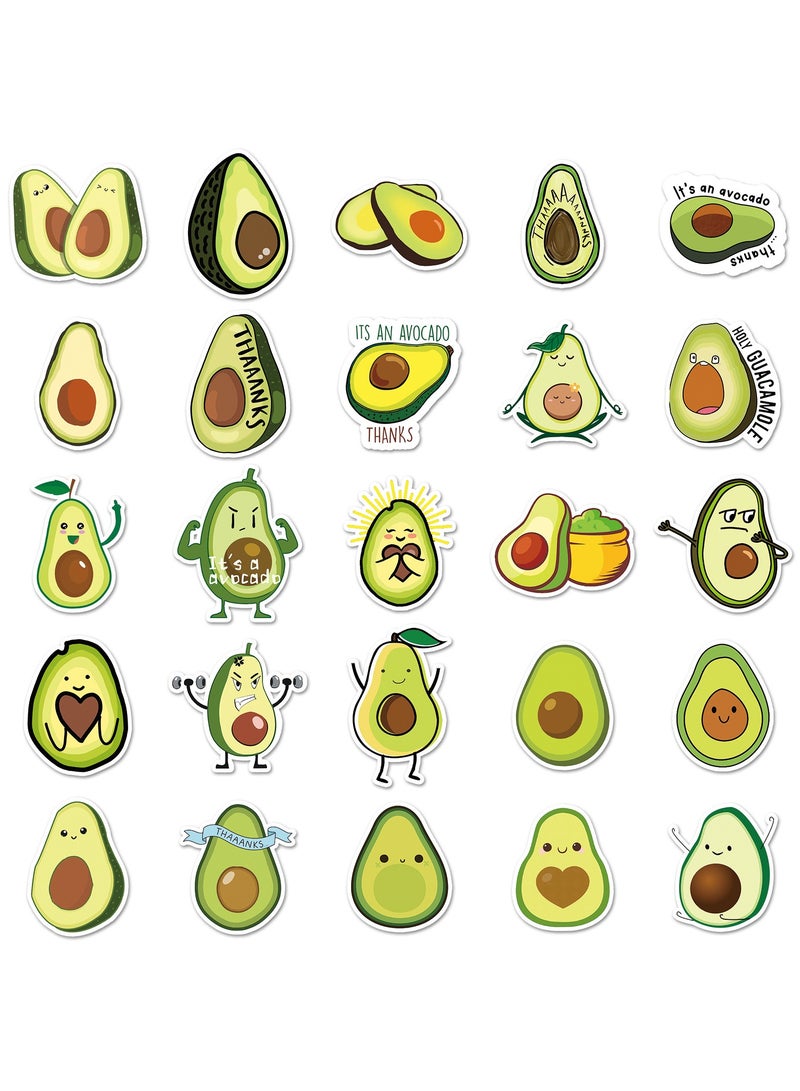 Avocado Plants Stickers for Teens Boy Girls Kids 50 Pcs Cartoon Vinyl Waterproof Stickers for Laptop Computer Phone Tablet Luggage Flasks Water Bottle Bike Scrapbook Trendy Fruit Decals Pack  - Image 2