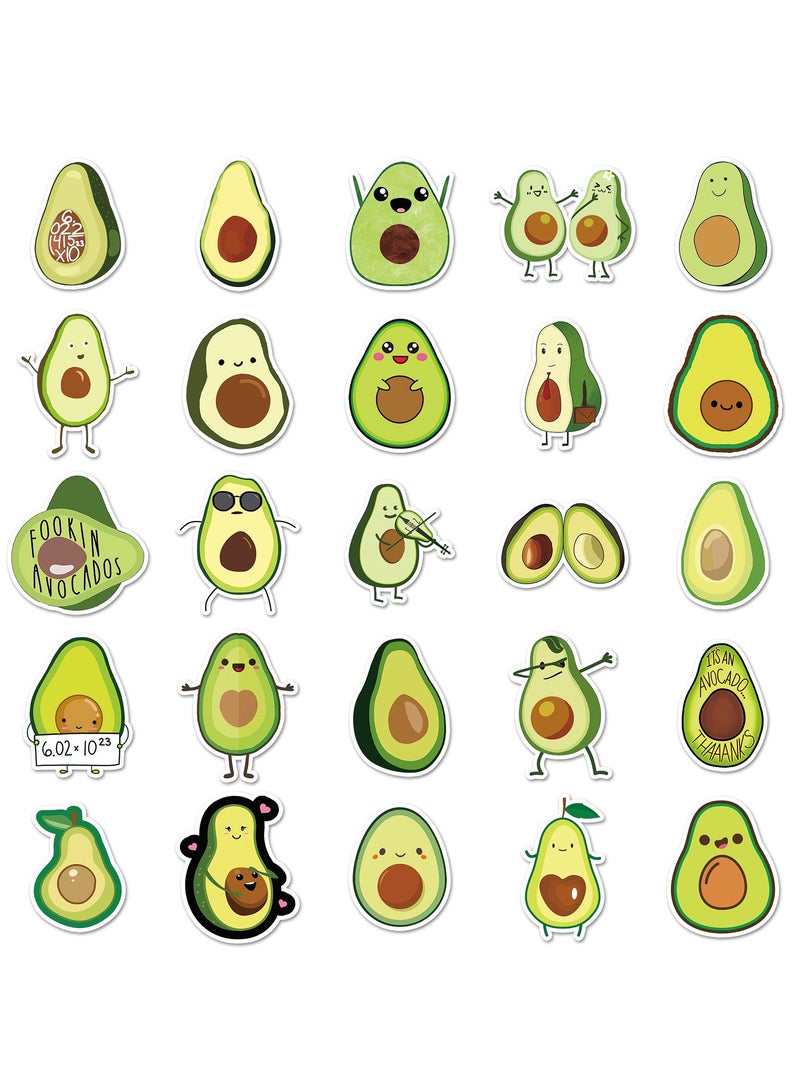 Avocado Plants Stickers for Teens Boy Girls Kids 50 Pcs Cartoon Vinyl Waterproof Stickers for Laptop Computer Phone Tablet Luggage Flasks Water Bottle Bike Scrapbook Trendy Fruit Decals Pack  - Image 3