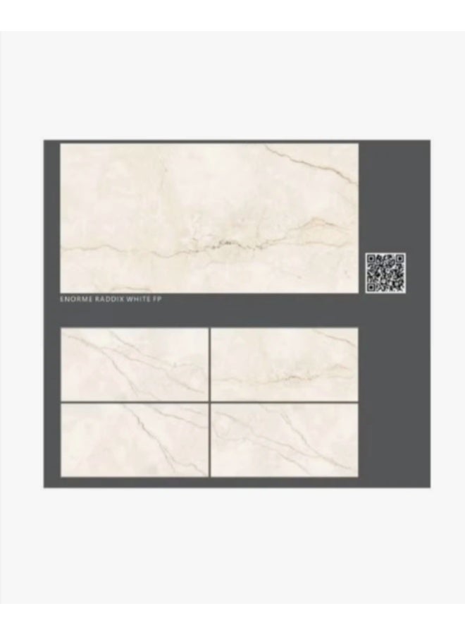 SOMANY Enorme Raddix White FP 800x1600MM Polished Porcelain Tile – 11mm Thickness | Luxury White Large Format Floor Tile | 2.56 SQM - Image 1