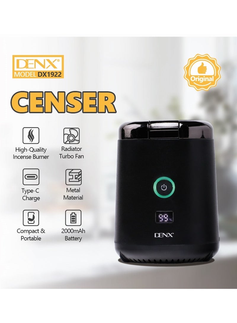 Denx Mini Portable USB Rechargeable Electric Incense Burner Black - Image 4