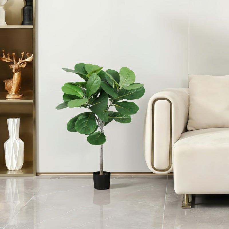شاربدو النمط الشمالي الاصطناعي الكمان ورقة Fig 110 سم الارتفاع، نبات كبير وعاء، غرفة المعيشة الديكور الداخلي - Image 3