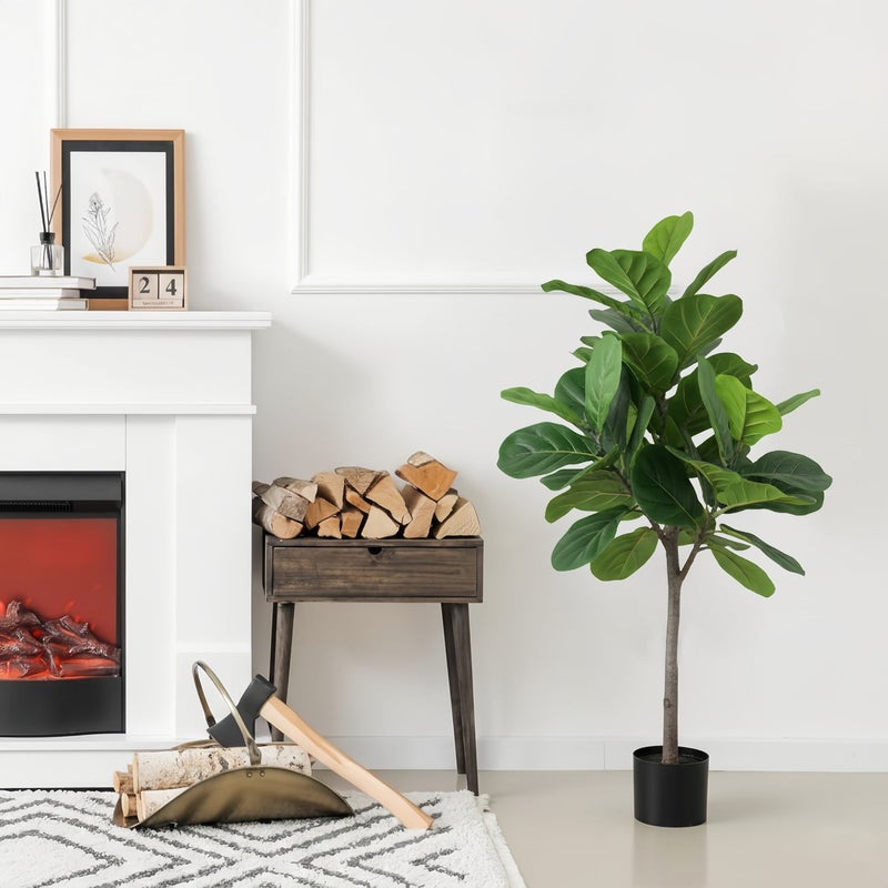 شاربدو النمط الشمالي الاصطناعي الكمان ورقة Fig 110 سم الارتفاع، نبات كبير وعاء، غرفة المعيشة الديكور الداخلي - Image 2