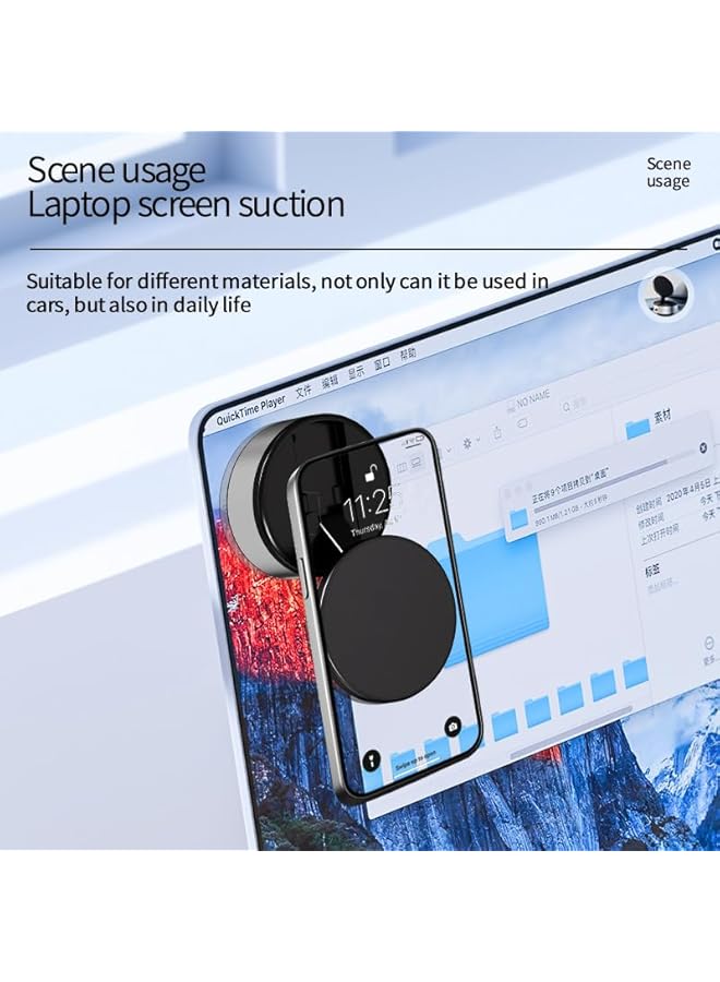 Green Tiger Magnetic Suction Phone Holder for Car, Mirror, Gym - Foldable Magnetic Car Cell Phone Holder - Compatible with Metal and Glass Surface (silver) - Image 4