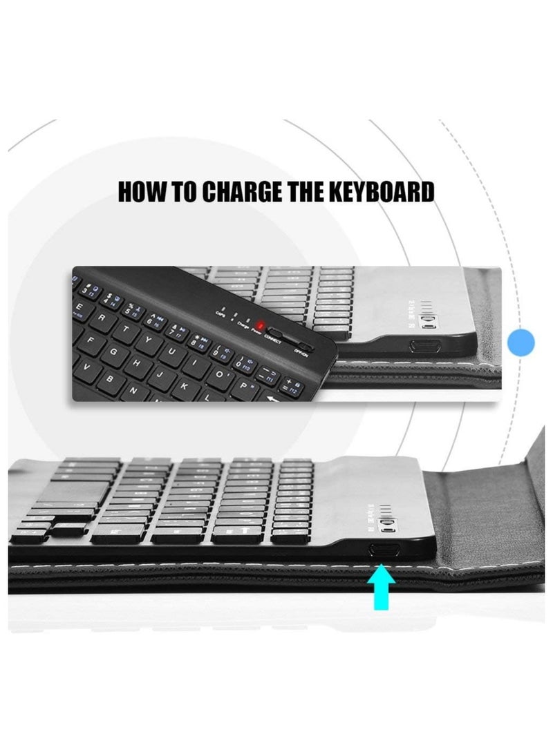 general Mini Portable Wireless Bluetooth Keyboard with Leather Case for iOS, Android, and Windows Smartphones - Universal Flip Cover and Stand - Image 5
