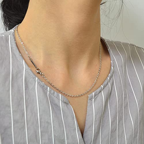 sejin jewelry 2MM Stainless steel chain necklace, Thin cable chain necklace for women men, Silver chains for necklace alone or pendant addition, 16-30 inch Available (30 inch) - Image 4