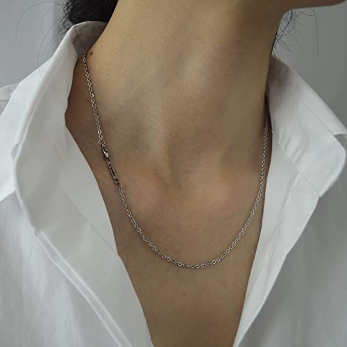 sejin jewelry 2MM Stainless steel chain necklace, Thin cable chain necklace for women men, Silver chains for necklace alone or pendant addition, 16-30 inch Available (30 inch) - Image 3