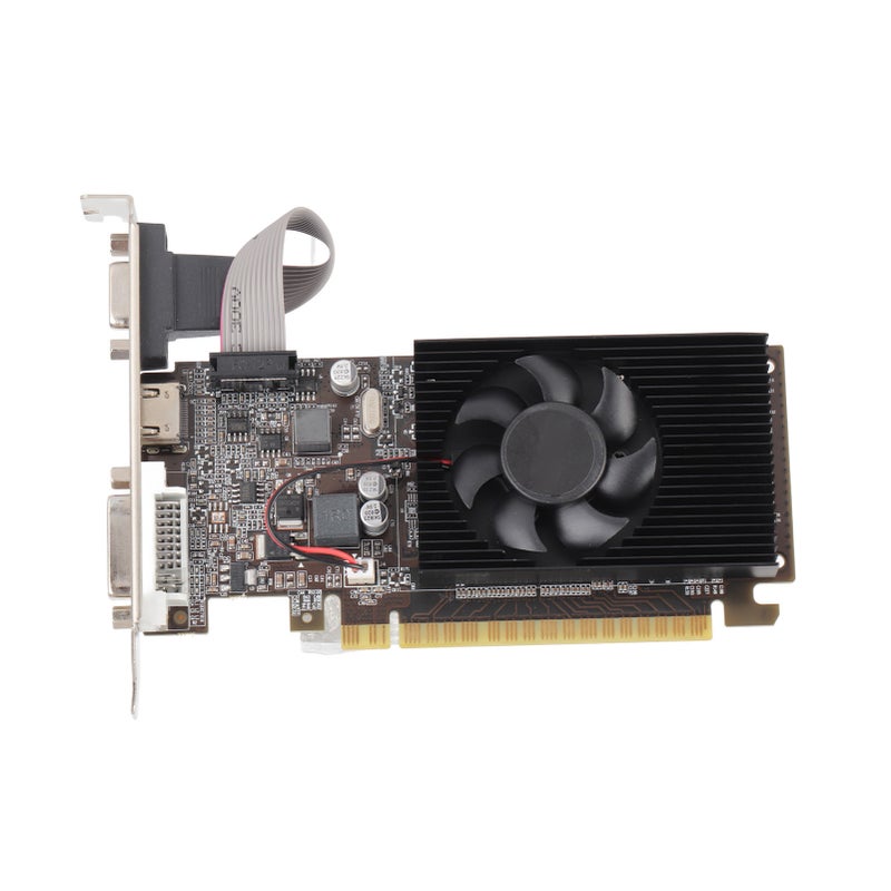بطاقة رسوميات GT610 ذاكرة 1 جيجابايت DDR3 تدعم واجهات DVI و VGA وواجهات الوسائط المتعددة العالية الدقة، بطاقة رسوميات ألعاب 64 بت مع مروحة تبريد هادئة - Image 2
