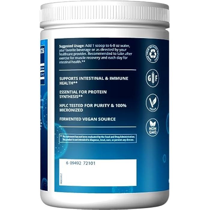 MRM Nutrition L-Glutamine | 5000mg | Recovery | Amino Acid | Muscle Support | Immune + Gut Health | Fermented | 65 Servings - Image 3