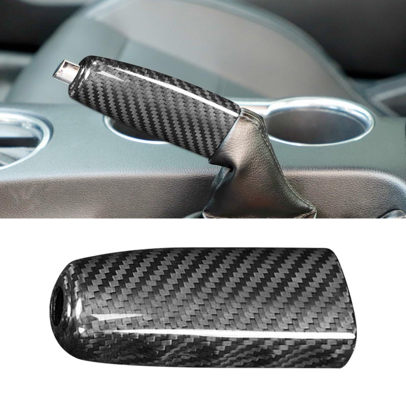 BLAKAYA Compatible with Ford Mustang 20152023 Carbon Fiber Handbrake Cover Set Automotive Shift Lever Protection Case Decoration Black - Image 2