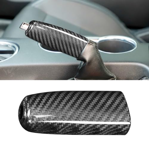 BLAKAYA Compatible with Ford Mustang 20152023 Carbon Fiber Handbrake Cover Set Automotive Shift Lever Protection Case Decoration Black - Image 1