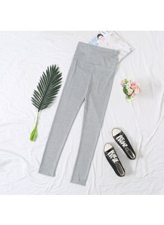 Maternity Solid Color Adjustable Slim Capris 901 light gray