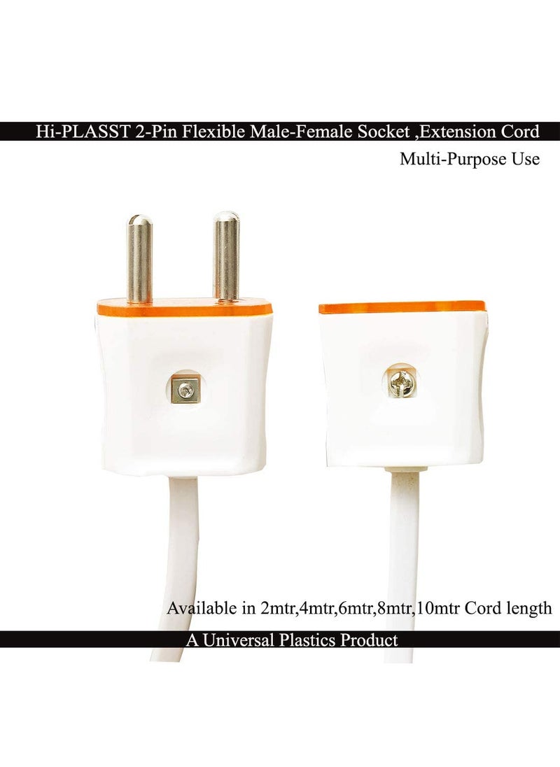 HI PLASST PINS N PLUGS HiPLASST 2Pin Flexible MaleFemale Socket Flat WireExtension Cord for Multipurpose UseFestive DecorationsDiwaliChristmasetc 20 Meters  - Image 4