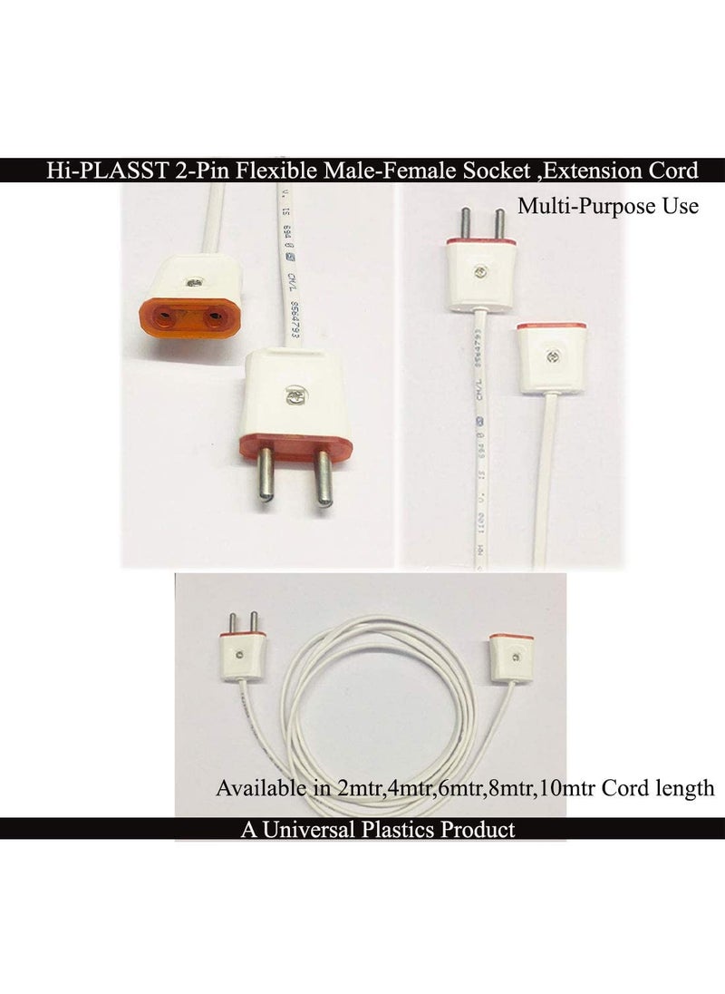 HI PLASST PINS N PLUGS HiPLASST 2Pin Flexible MaleFemale Socket Flat WireExtension Cord for Multipurpose UseFestive DecorationsDiwaliChristmasetc 20 Meters  - Image 5