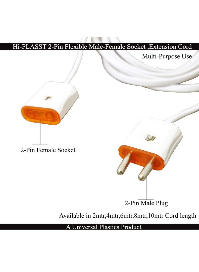 HI PLASST PINS N PLUGS HiPLASST 2Pin Flexible MaleFemale Socket Flat WireExtension Cord for Multipurpose UseFestive DecorationsDiwaliChristmasetc 20 Meters  - Image 3