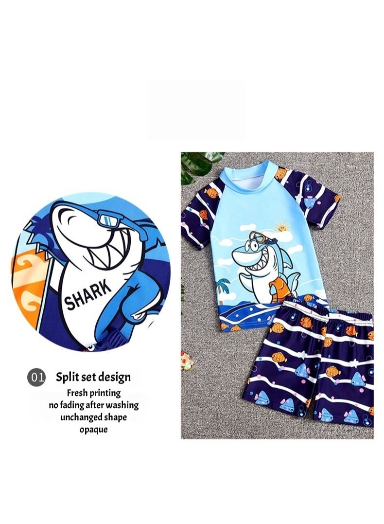 بينكساما ملابس السباحة 3 قطعة للأطفال,ملابس السباحة ذات الأكمام الطويل مع قبعات حماية الشمس للأولاد,ملابس السباحة التنفسية التي تنفس الرطوبة,ملابس السباحة للتجفيف السريع للتزلج على الشاطئ الغوص السباحة - Image 2