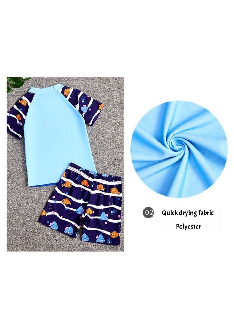 بينكساما ملابس السباحة 3 قطعة للأطفال,ملابس السباحة ذات الأكمام الطويل مع قبعات حماية الشمس للأولاد,ملابس السباحة التنفسية التي تنفس الرطوبة,ملابس السباحة للتجفيف السريع للتزلج على الشاطئ الغوص السباحة - Image 3