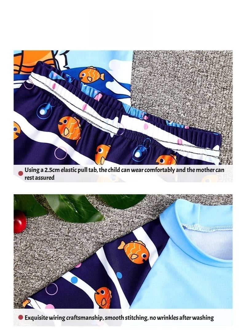 بينكساما ملابس السباحة 3 قطعة للأطفال,ملابس السباحة ذات الأكمام الطويل مع قبعات حماية الشمس للأولاد,ملابس السباحة التنفسية التي تنفس الرطوبة,ملابس السباحة للتجفيف السريع للتزلج على الشاطئ الغوص السباحة - Image 5