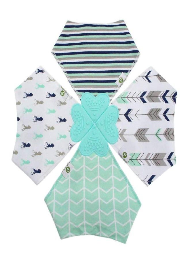 Pickle & Olive Baby Bandana Teething Bibs with Attached Silicone Teether, Set Of 4 - Blue Deer - pzsku/ZCAD1677228F1C922A3A7Z/45/_/1686567835/eafd3012-5259-4aa1-ba0f-810843d6c9b4