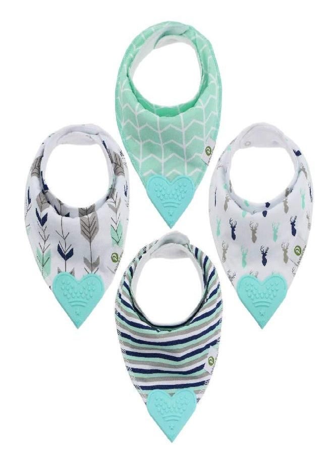 Pickle & Olive Baby Bandana Teething Bibs with Attached Silicone Teether, Set Of 4 - Blue Deer - pzsku/ZCAD1677228F1C922A3A7Z/45/_/1686567838/6e1844a3-42aa-42e7-8f62-98d3086a3f49