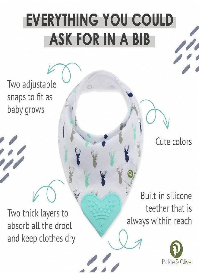 Pickle & Olive Baby Bandana Teething Bibs with Attached Silicone Teether, Set Of 4 - Blue Deer - pzsku/ZCAD1677228F1C922A3A7Z/45/_/1686567842/3197c00e-5b79-4acf-ae46-474b131ac928