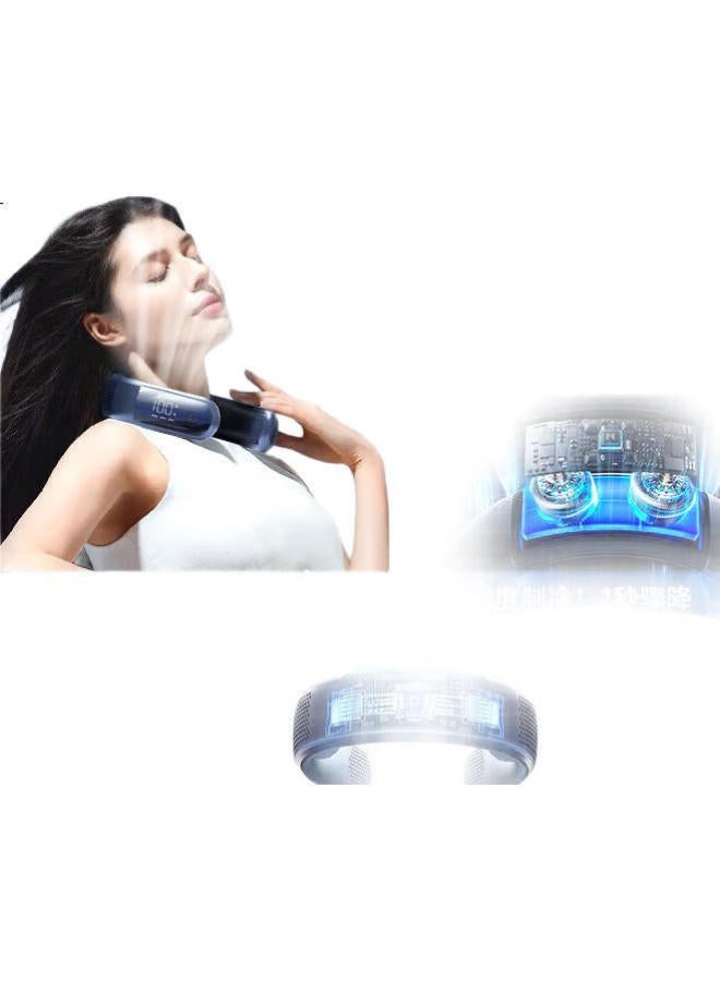 VENIDER Portable Usb Neck Hanging Fan With 0 Degree Ice Cooling, Mini Bladeless Air Conditioner For Neck, Outdoor, Student Dormitory, Office, Small Desk Fan - Image 2