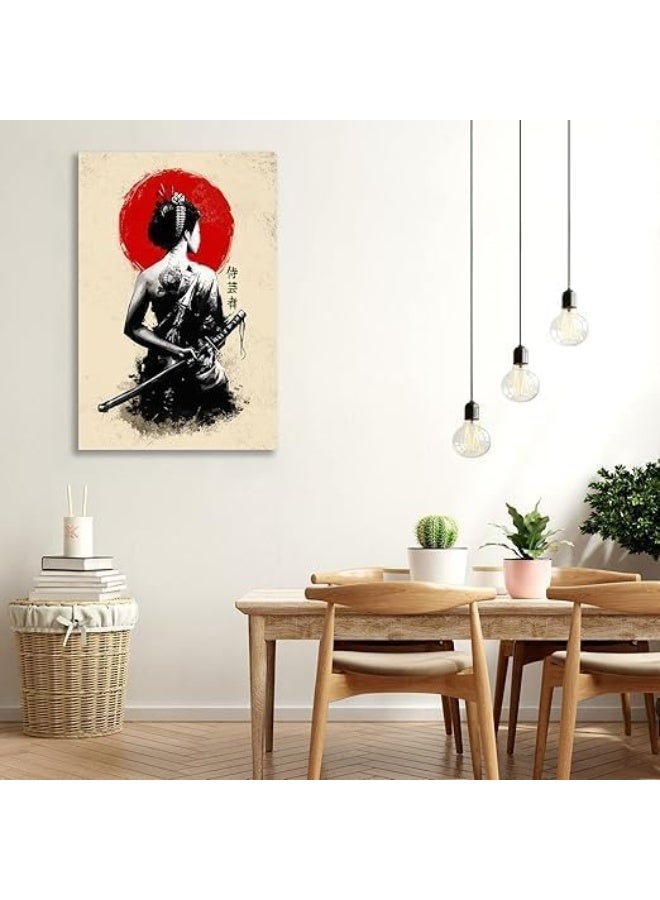 EMODA Retro Asian Art Poster Japanese Wall Decor Contemporary Japanese Poster Asian Decor Canvas Painting Pictures for Wall Art Unframed - Image 4