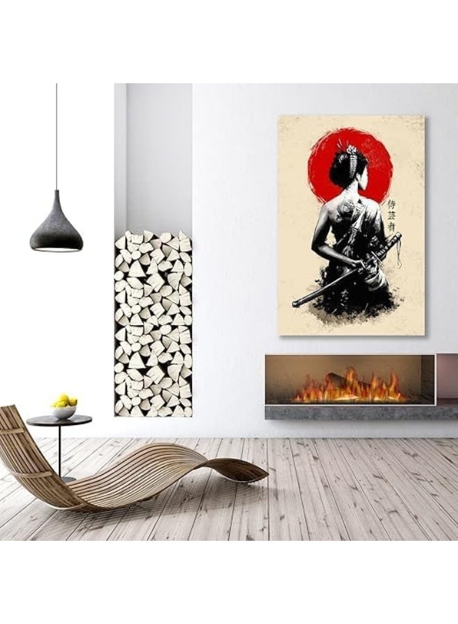 EMODA Retro Asian Art Poster Japanese Wall Decor Contemporary Japanese Poster Asian Decor Canvas Painting Pictures for Wall Art Unframed - Image 2