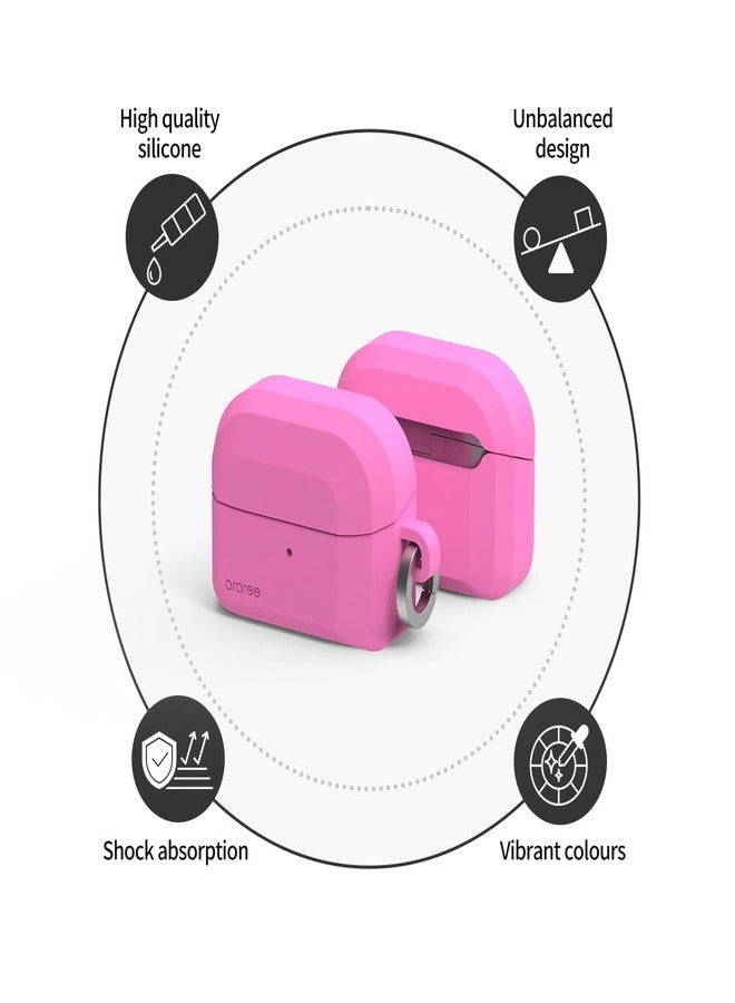 araree Brio Soft and Flexible Shockproof Premium Silicone Case for Samsung Galaxy Buds 3 / Buds 3 Pro with Carabiner,Full Protection,Wireless Charging, Headphone Accessories - (Pink) - Image 3